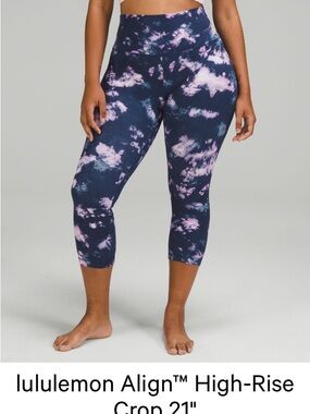 lululemon athletica High-Rise Crop Capris- Circulate Tie Dye Mineral Blue Multi